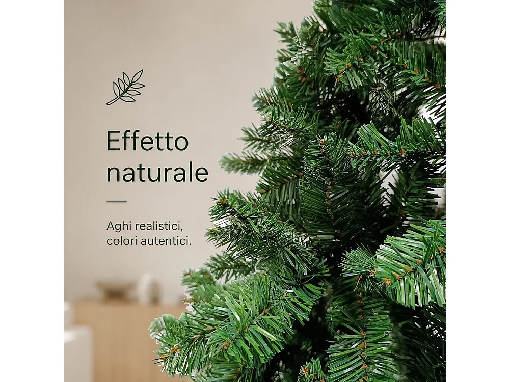 Albero di Natale Canada 210 cm Verde Decorazione Addobbo Natalizia Foltissima