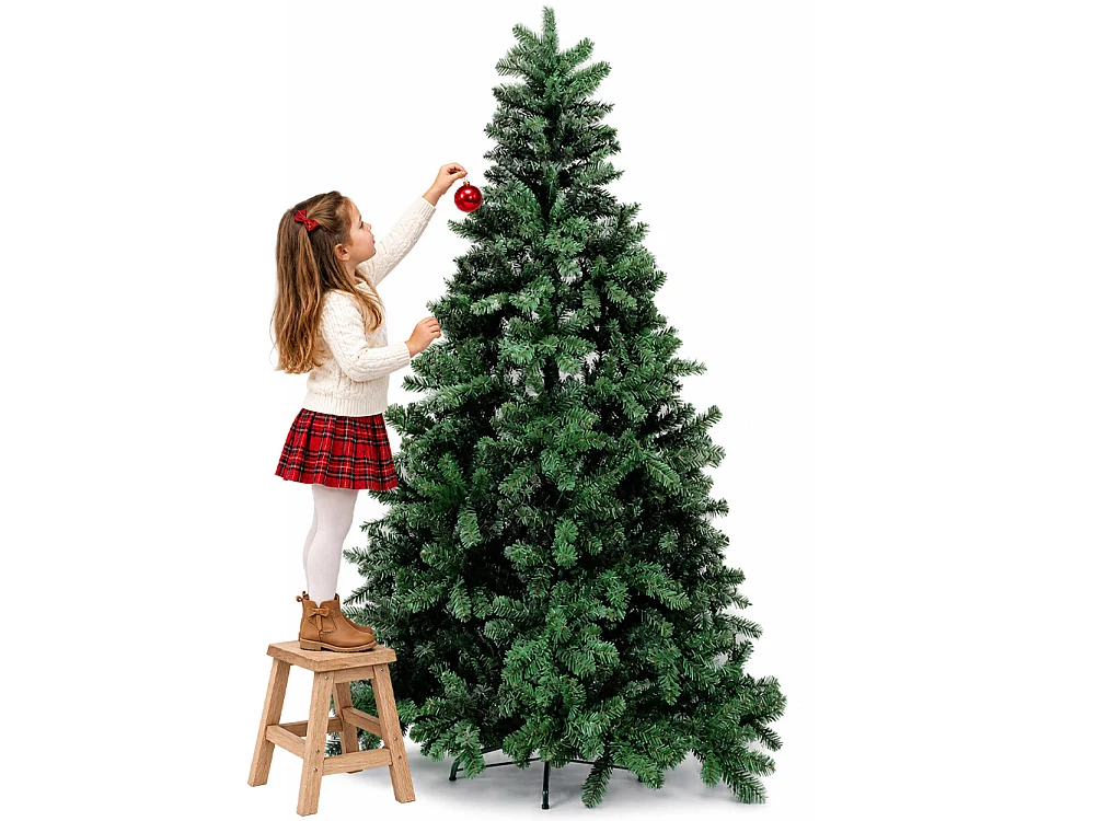 Albero di Natale Canada 210 cm Verde Decorazione Addobbo Natalizia Foltissima