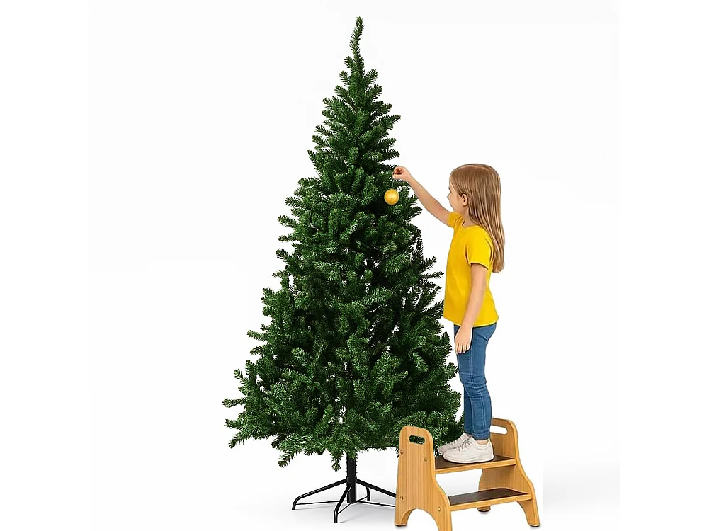 Albero di Natale Verde Monte Saturno 210 cm e 1037 Rami Decorazione Natalizia