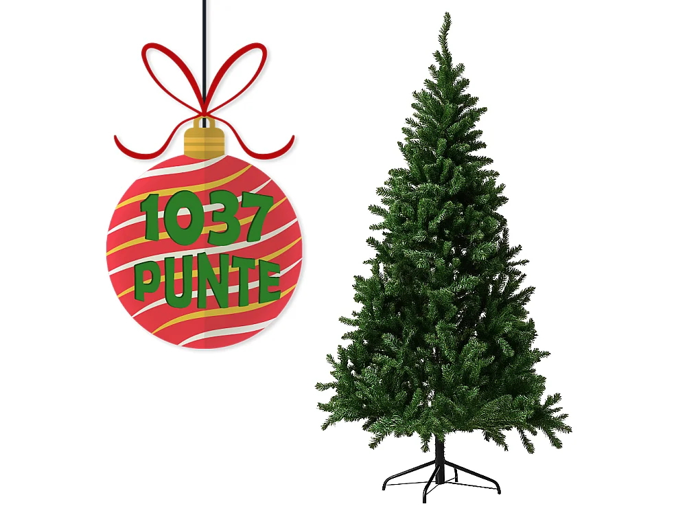 Albero di Natale Verde Monte Saturno 210 cm e 1037 Rami Decorazione Natalizia
