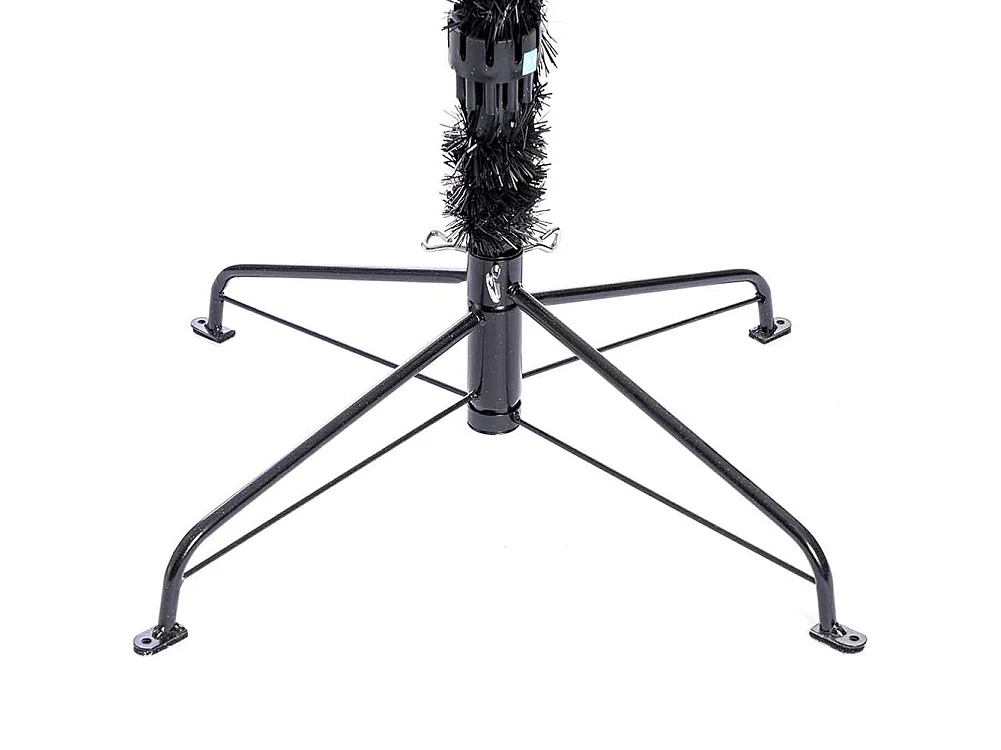 Albero di Natale Luxury 210cm 1106 Punte Nero e Oro Base a Croce Design Premium