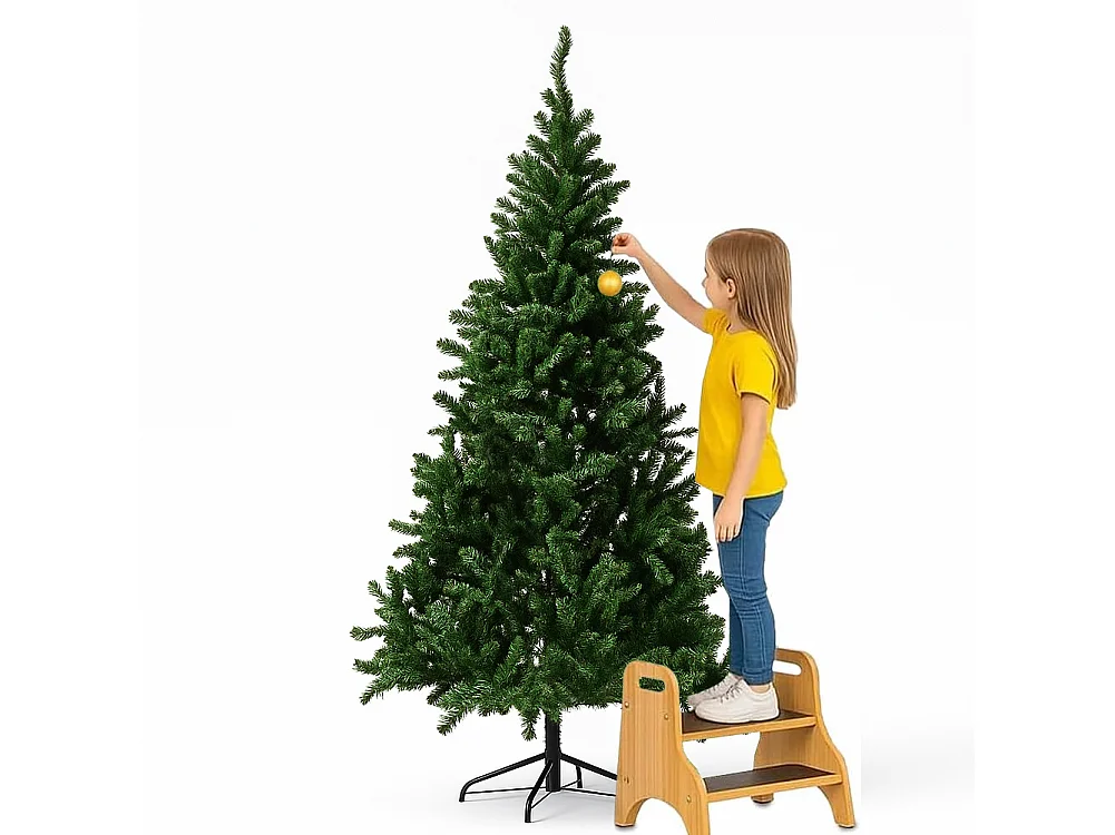 Albero di Natale Verde Monte Saturno 180 cm e 650 Rami Decorazione Natalizia