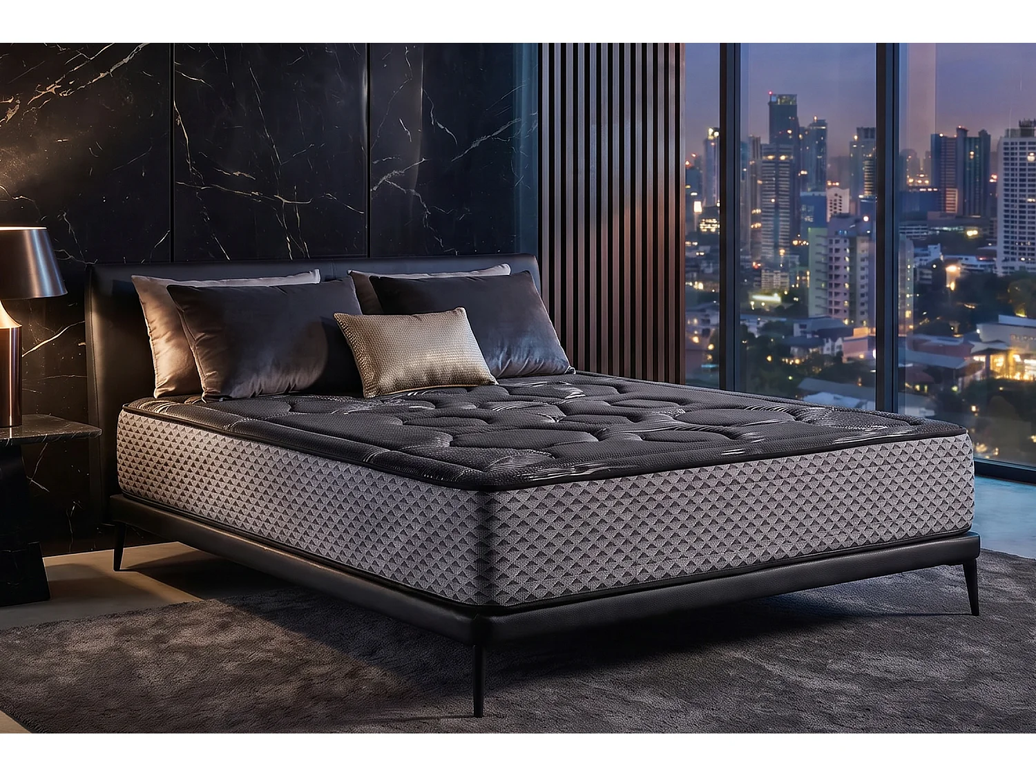 Visco-elastisch Matrass Titanium Black Multizone - 160X190 cm - Moonia