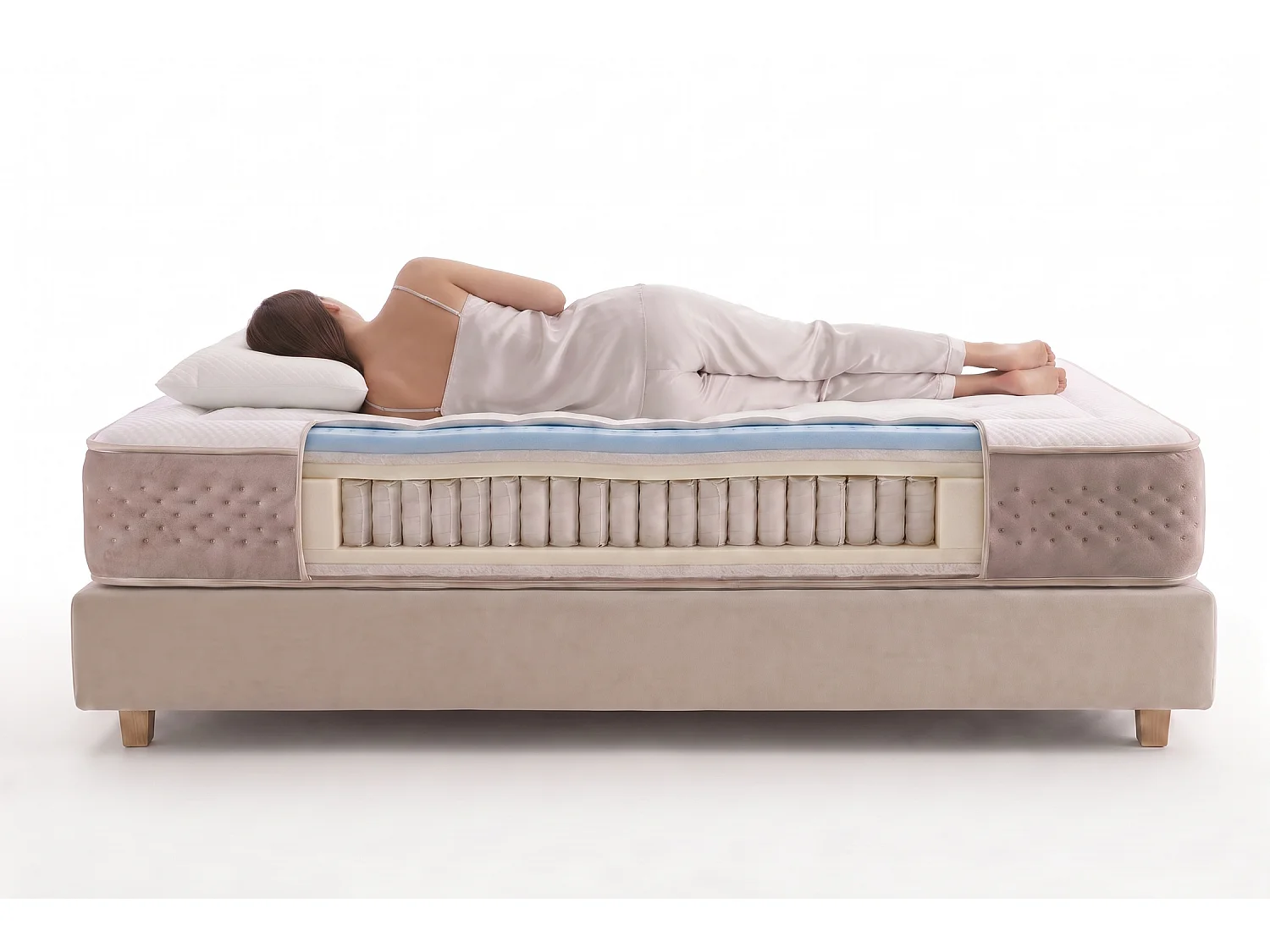 Colchón Muelles Ensacados Kronos Spring Multizone, 31cm, 120x190cm - Moonia