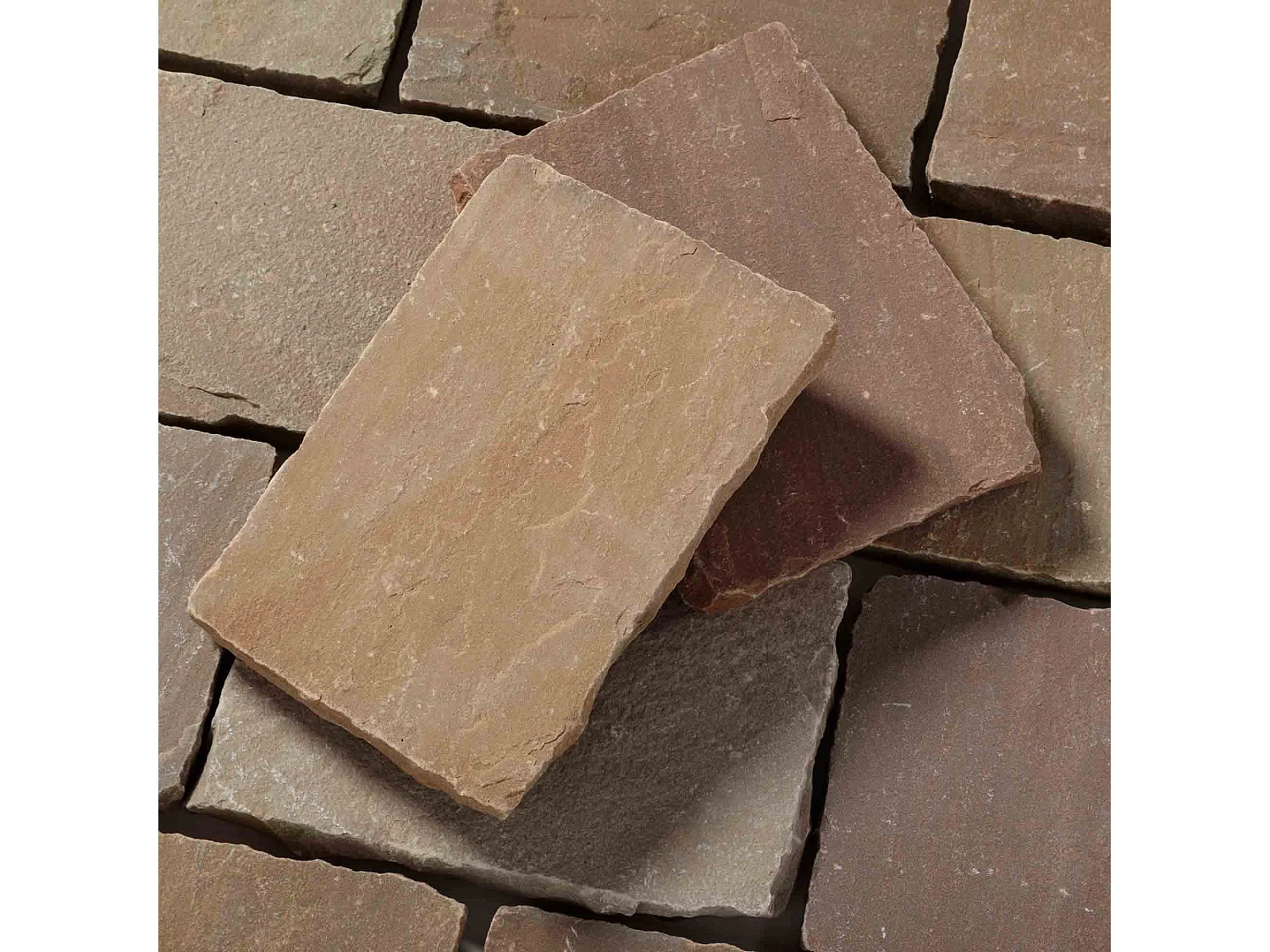 Pavé Grès Kandla Multicolore 20x14x3-5 cm (vendu au m² - 30 pavés/m²) - RO'MA NATURE