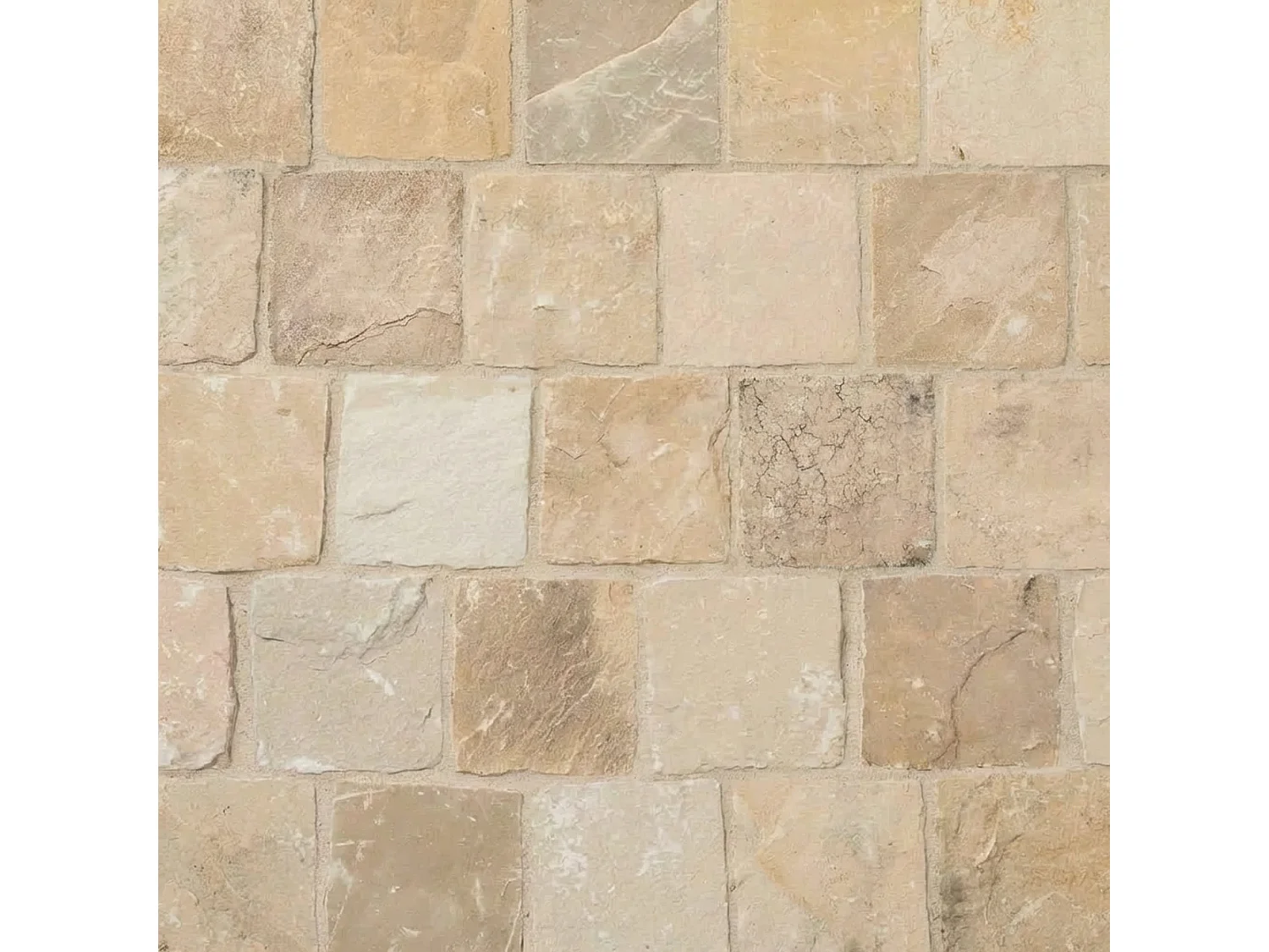 Pavé Grès Kandla Beige 14x14x3-5 cm (vendu au m² - 42 pavés/m²) - RO'MA NATURE