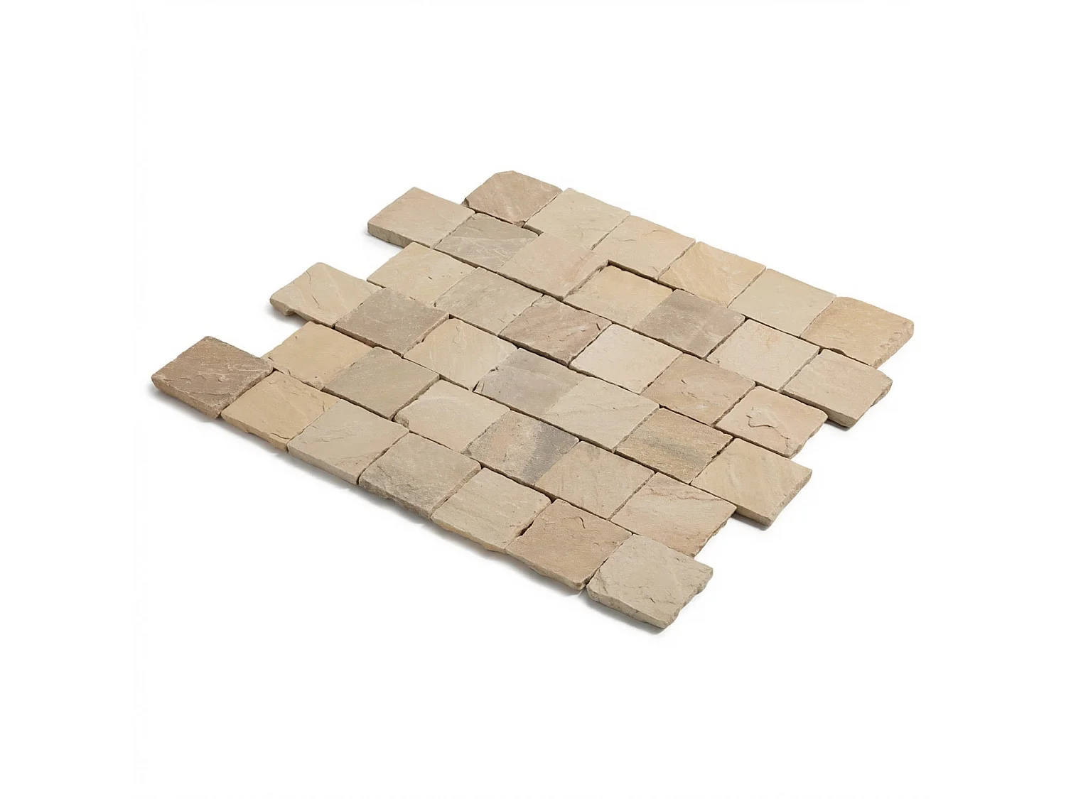 Pavé Grès Kandla Beige 14x14x2-2,5 cm (vendu au m² - 42 pavés/m²) - RO'MA NATURE