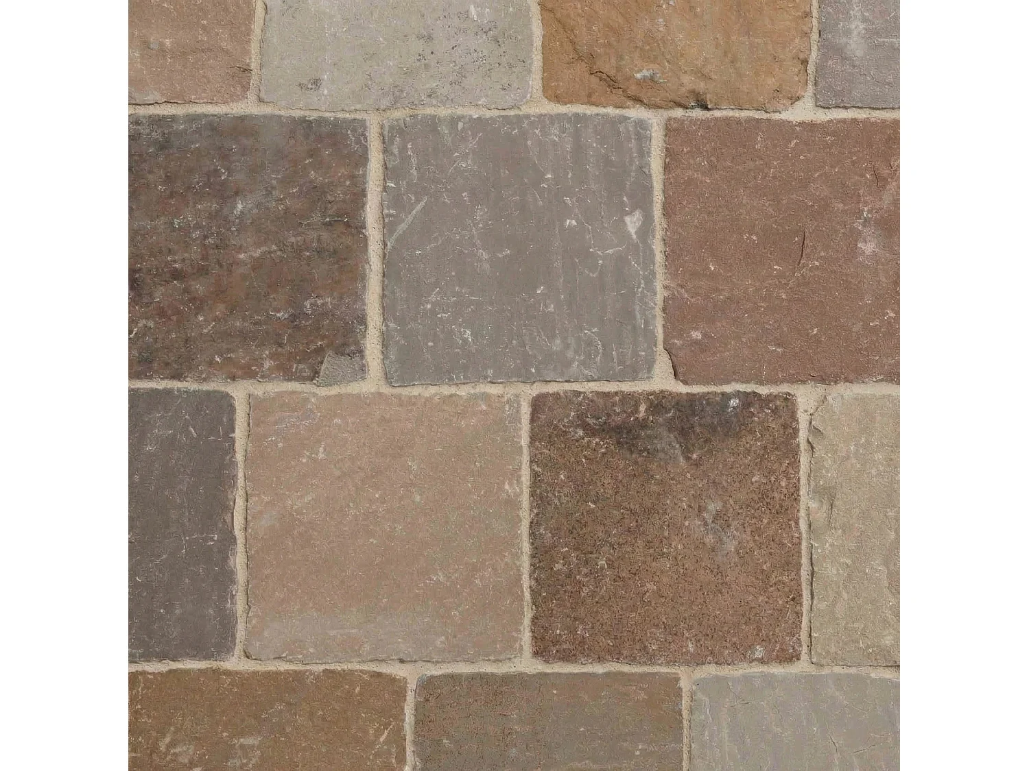 Pavé Grès Kandla Multicolore 14x14x3-5 cm (vendu au m² - 42 pavés/m²) - RO'MA NATURE