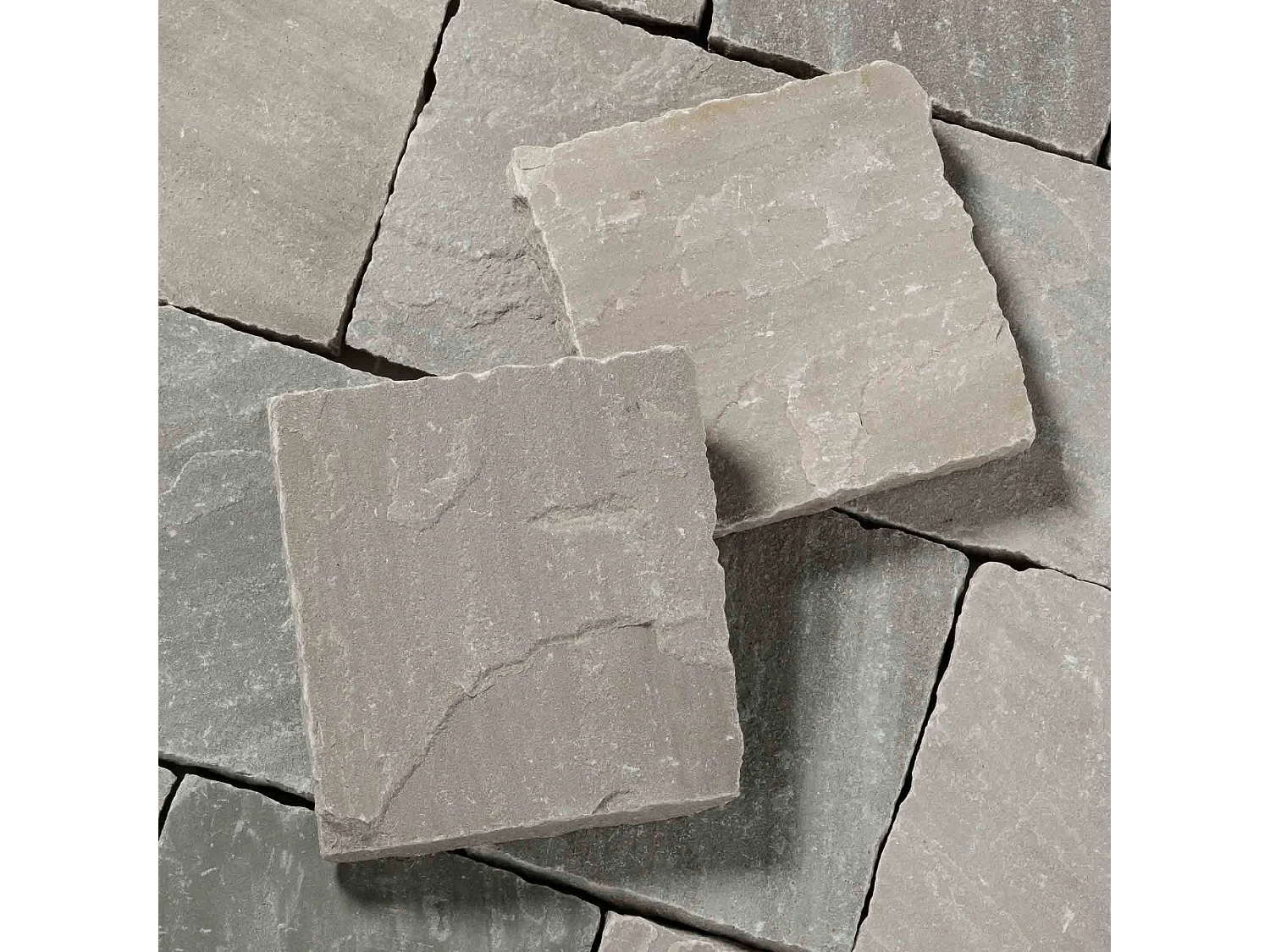 Pavé Grès Kandla Gris 14x14x2-2,5 cm (vendu au m² - 42 pavés/m²) - RO'MA NATURE