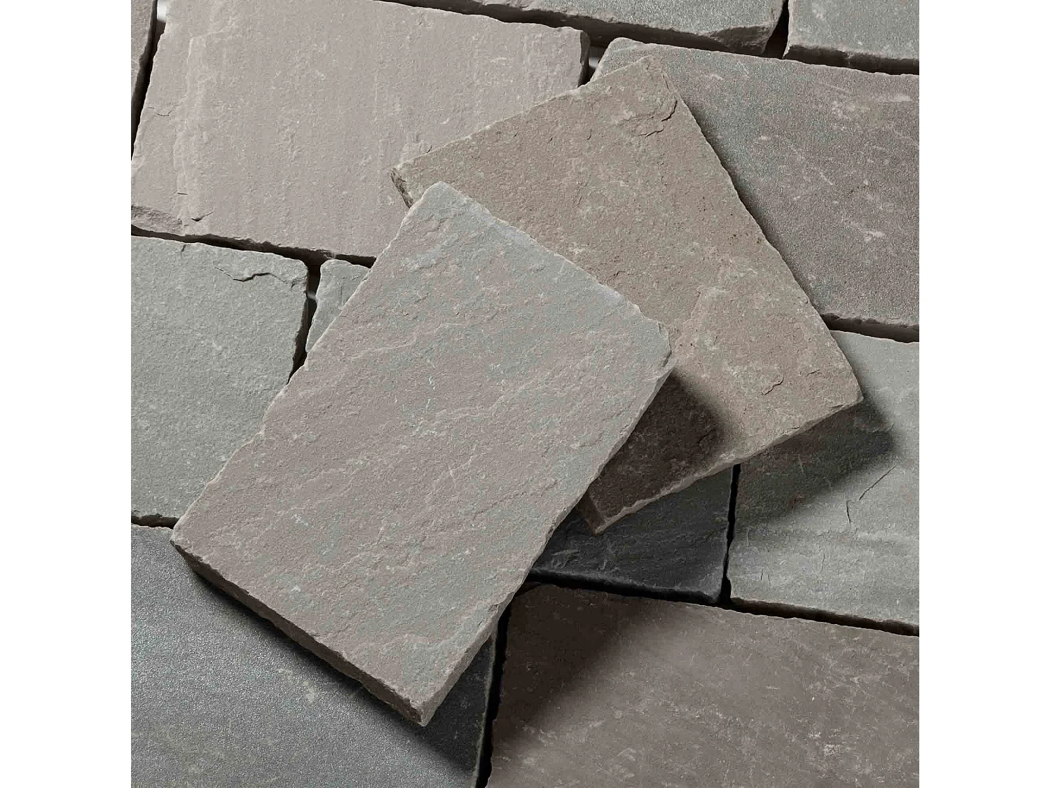 Pavé Grès Kandla Gris 20x14x3-5 cm (vendu au m² - 30 pavés/m²) - RO'MA NATURE