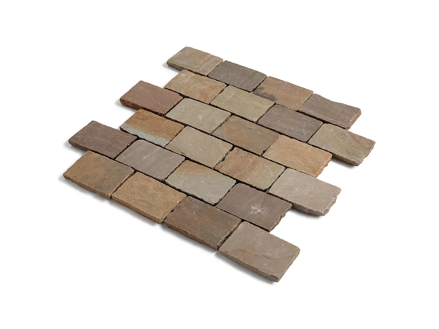 Pavé Grès Kandla Multicolore 20x14x2-2,5 cm (vendu au m² - 30 pavés/m²) - RO'MA NATURE