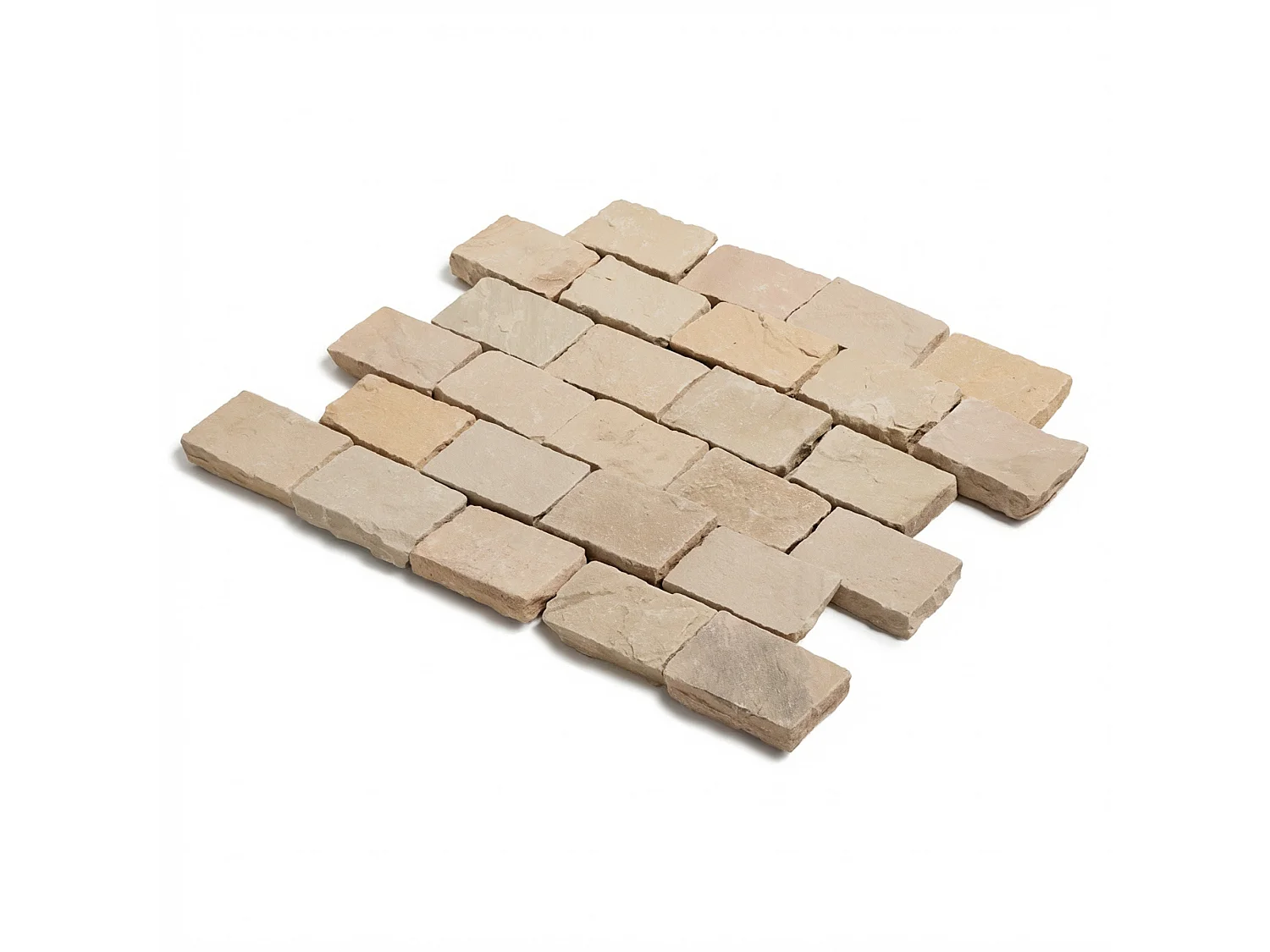Pavé Grès Kandla Beige 20x14x3-5 cm (vendu au m² - 30 pavés/m²) - RO'MA NATURE