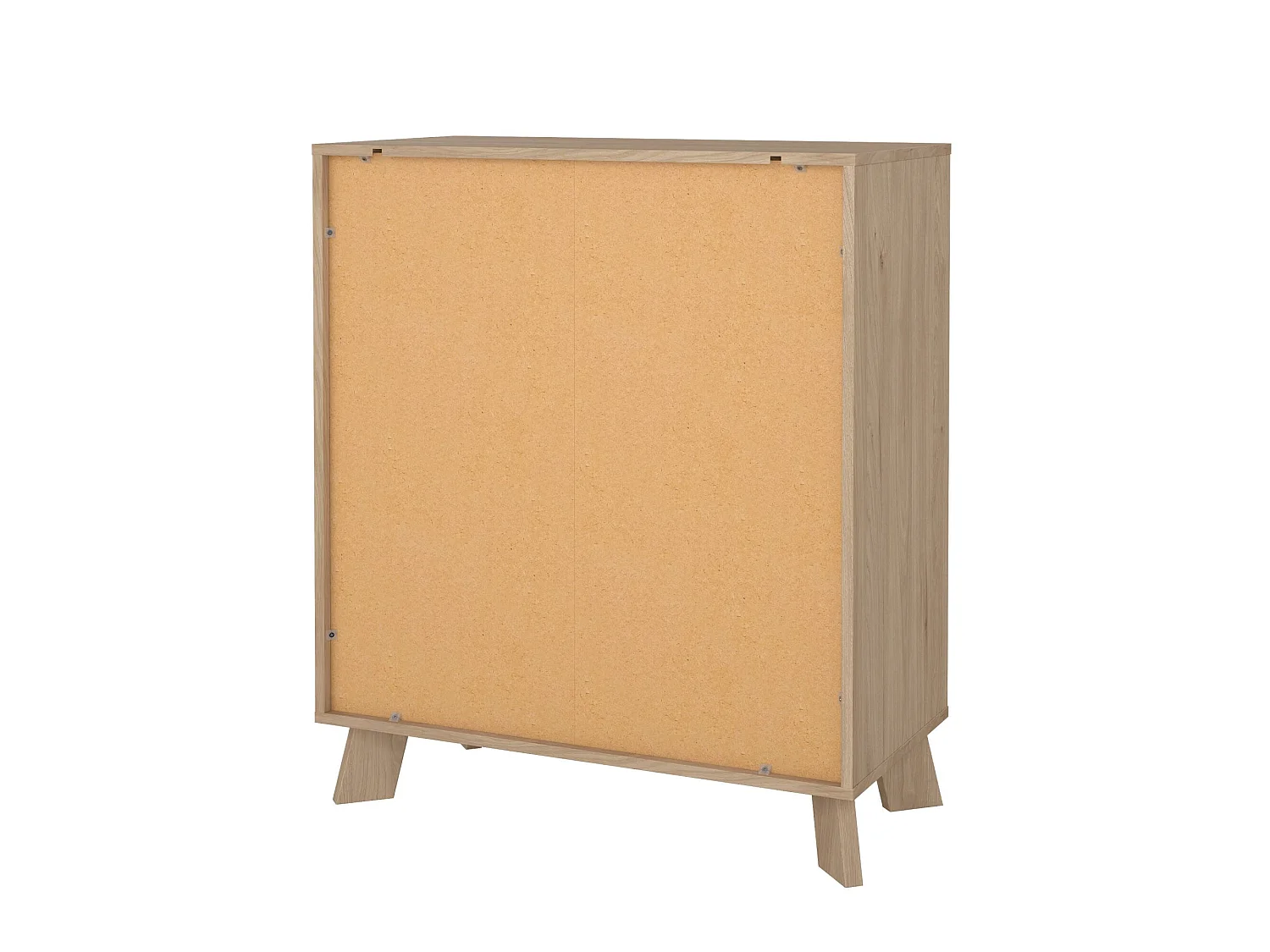 Commode Drinco, Commode polyvalente, Commode de chambre, Meuble avec tiroirs, 79x40 h92 cm, Chêne clair et Blanc