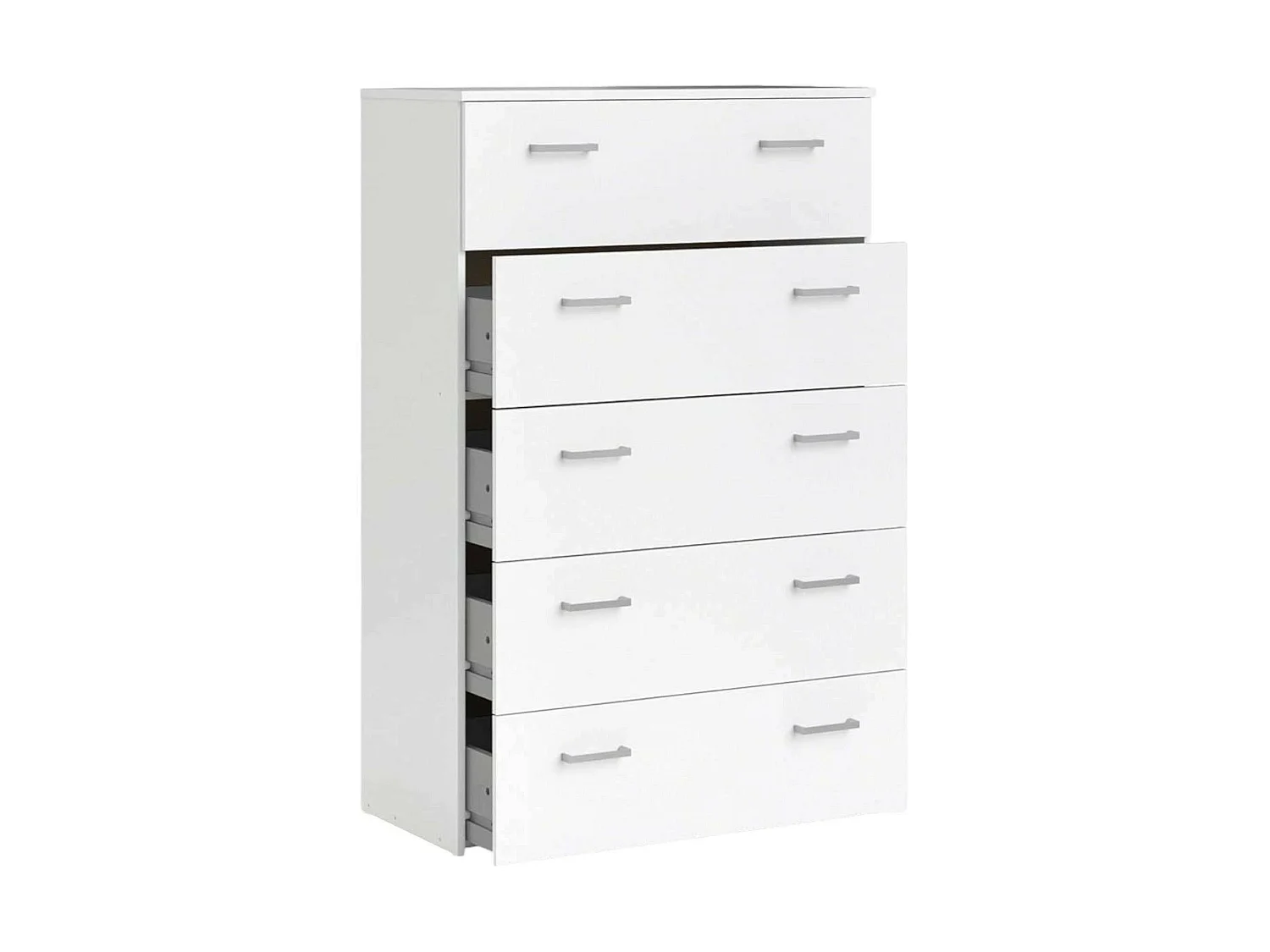 Commode Driner, Commode polyvalente, Commode de chambre, Meuble avec tiroirs, 74x36 h114 cm, Blanc