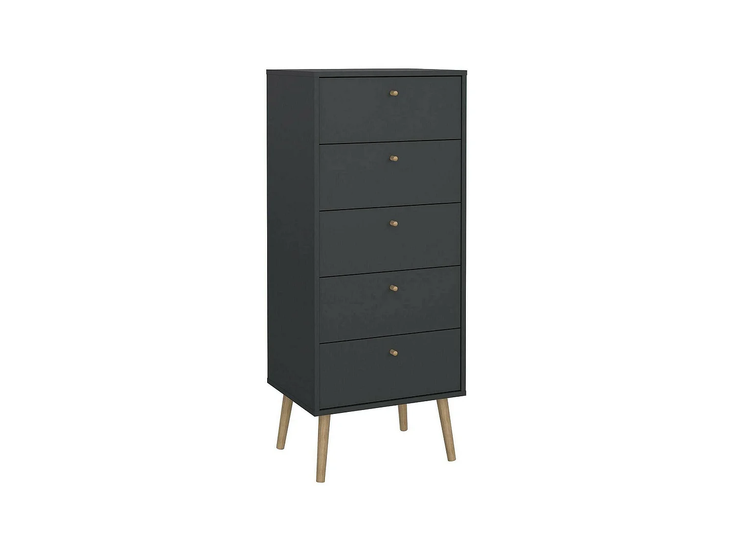 Cajonera Driv, Cómoda multiusos, Cómoda de dormitorio, Gabinete con cajones, 50x39 h120 cm, Gris
