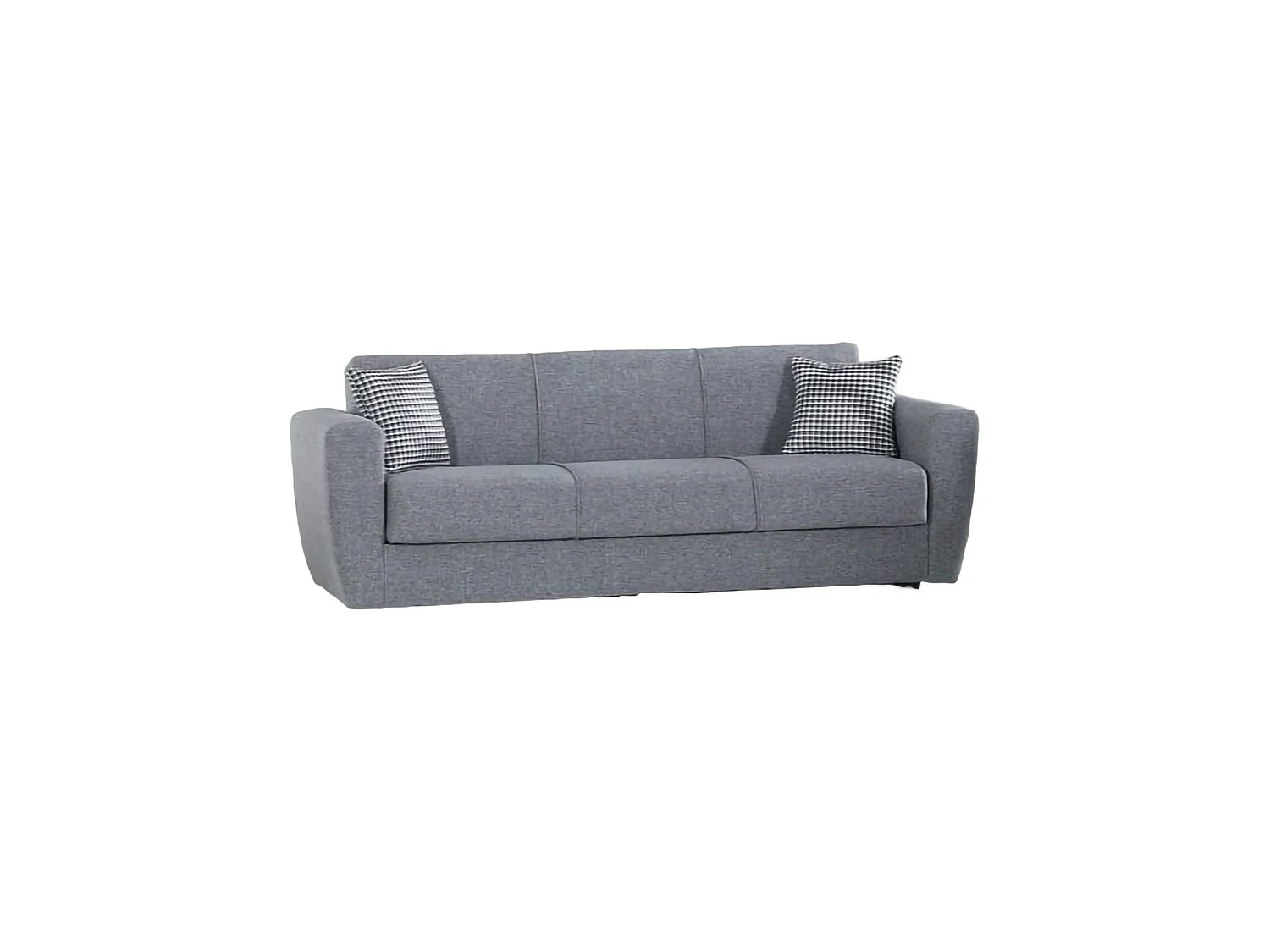 Canapé Dcorv, Canapé conteneur 3 places linéaire, Canapé de salon en tissu rembourré avec ouverture clic-clac, 223x84xh80 cm, Gris