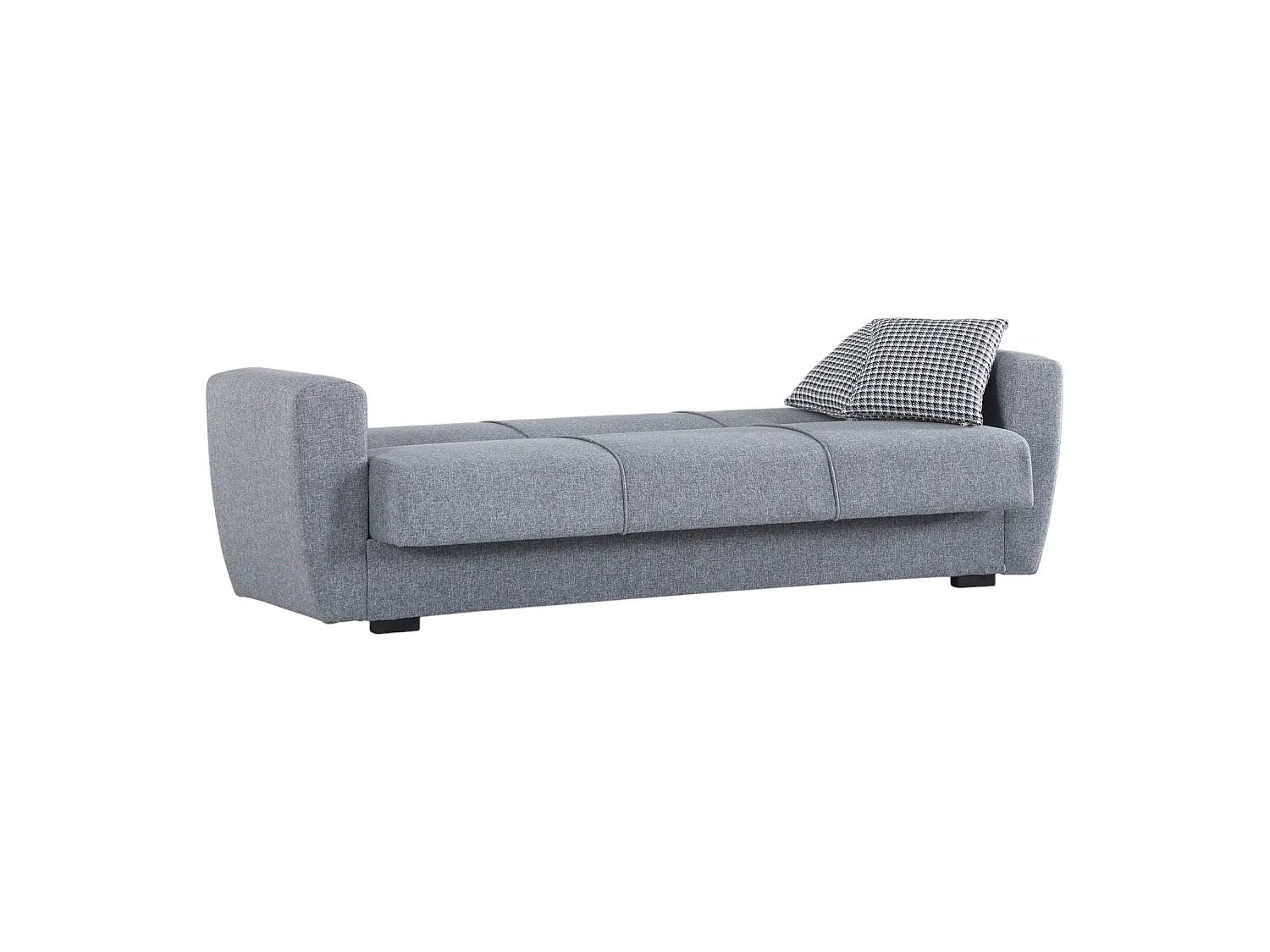 Canapé Dcorv, Canapé conteneur 3 places linéaire, Canapé de salon en tissu rembourré avec ouverture clic-clac, 223x84xh80 cm, Gris