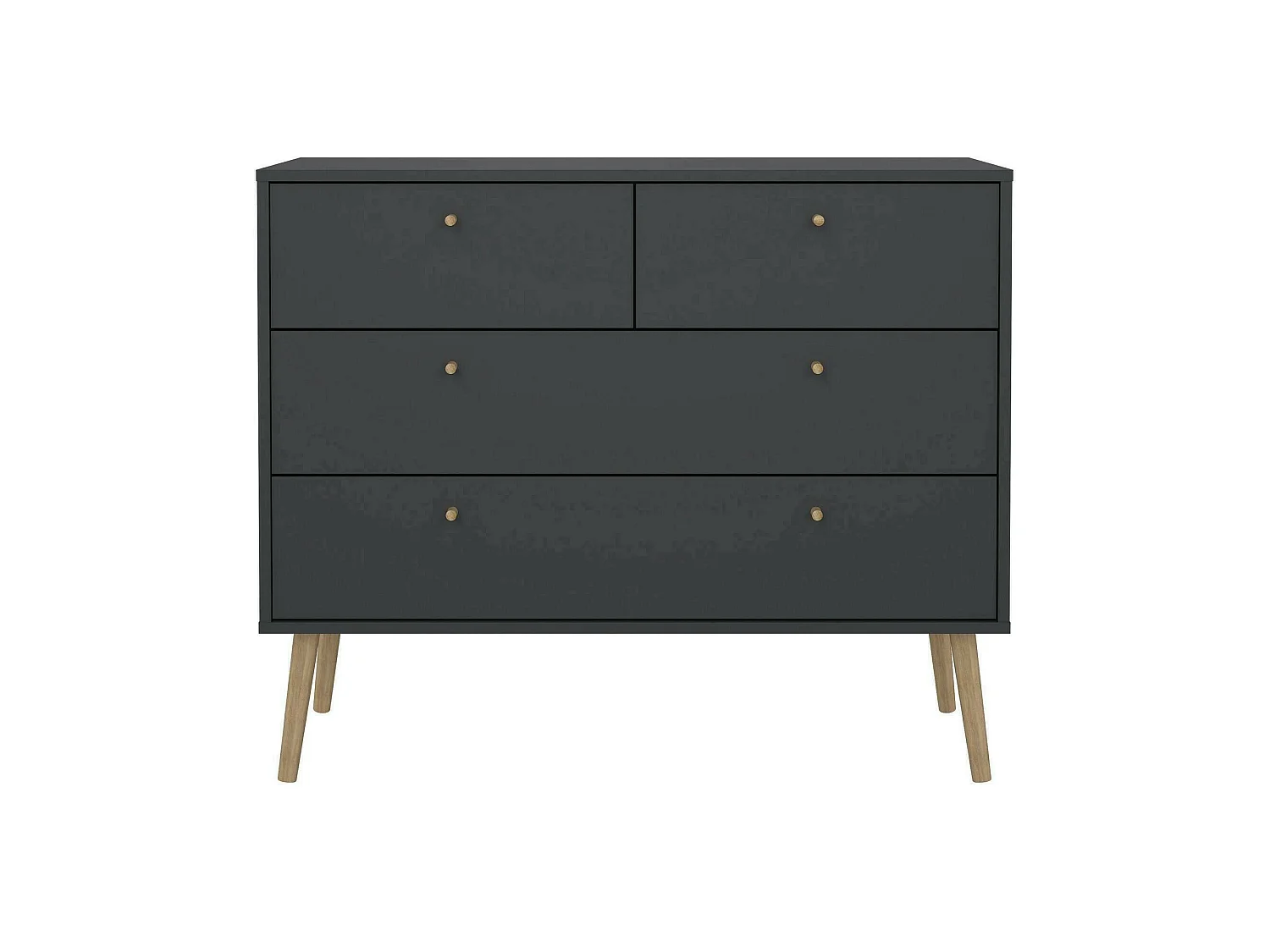 Cajonera Dromol, Cómoda multiusos, Cómoda de dormitorio, Gabinete con cajones, 99x39 h82 cm, Gris