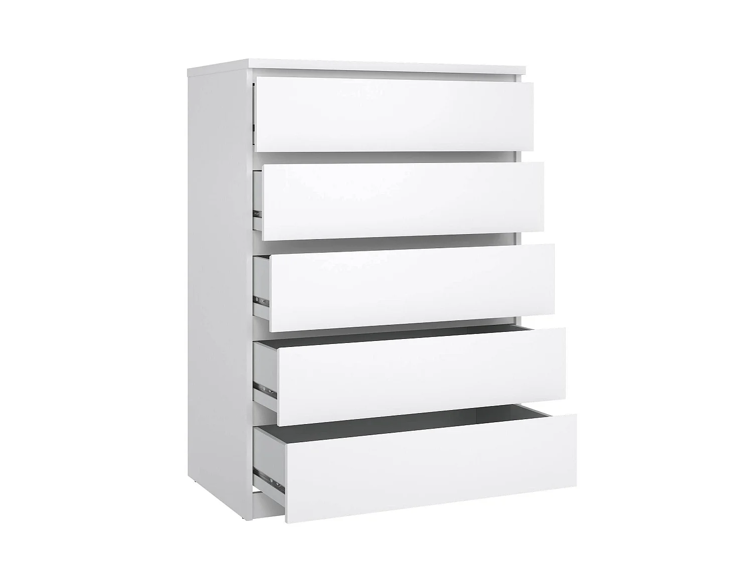 Commode Drivalt, Commode polyvalente, Commode de chambre, Meuble avec tiroirs, 77x50 h111 cm, Blanc