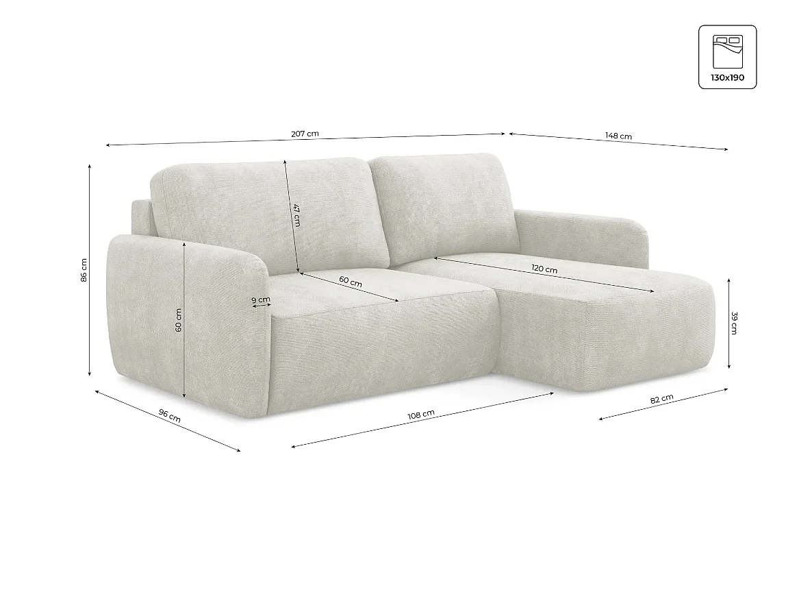Divano angolare trasformabile DAILY L a 4 posti, tessuto ciniglia color verde bottiglia, funzione letto e vano contenitore, comfort morbido e lussuoso.