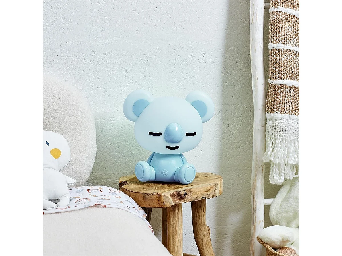 Lampe-veilleuse en forme de koala pour enfant avec 3 intensités de lumière bleu