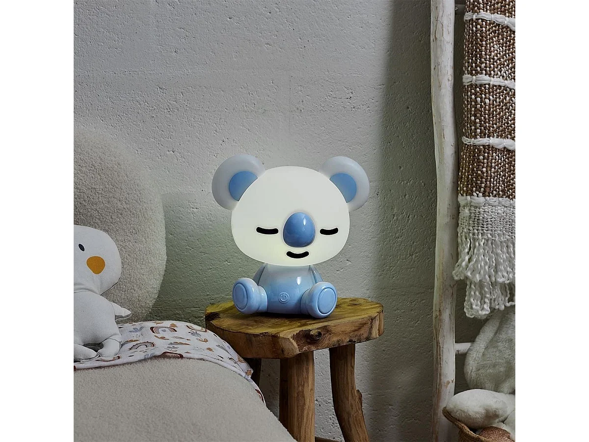 Lampe-veilleuse en forme de koala pour enfant avec 3 intensités de lumière bleu