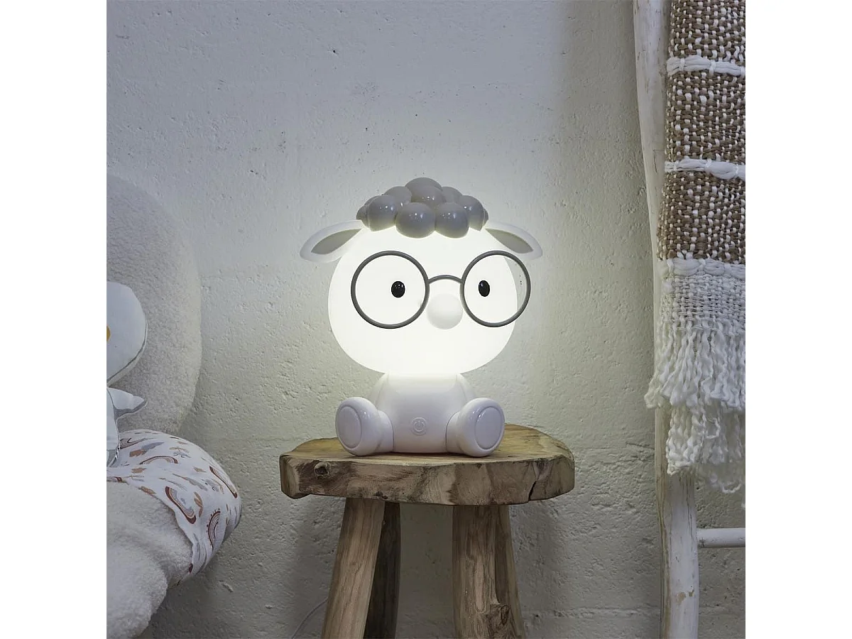 Lampe-veilleuse en forme de mouton a pour enfant avec 3 intensités de lumière blanche