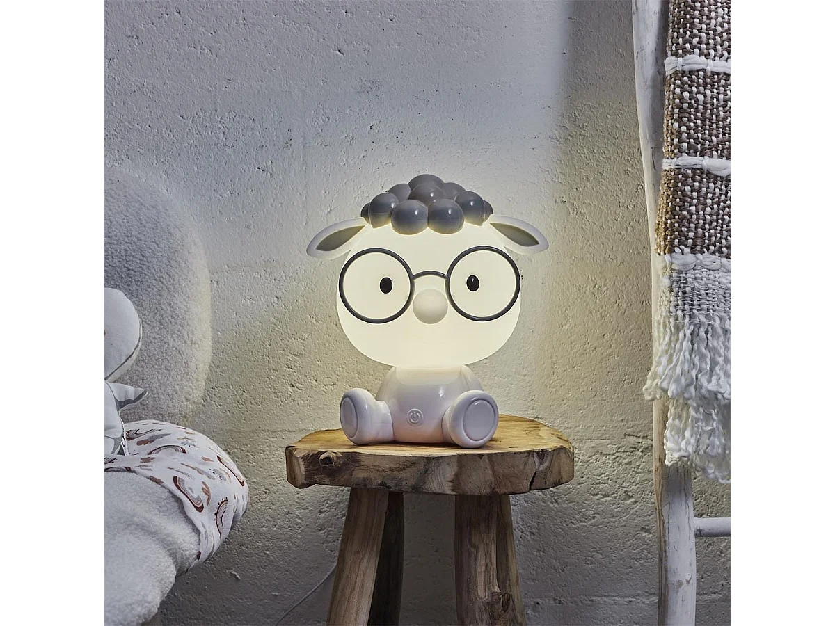 Lampe-veilleuse en forme de mouton a pour enfant avec 3 intensités de lumière blanche