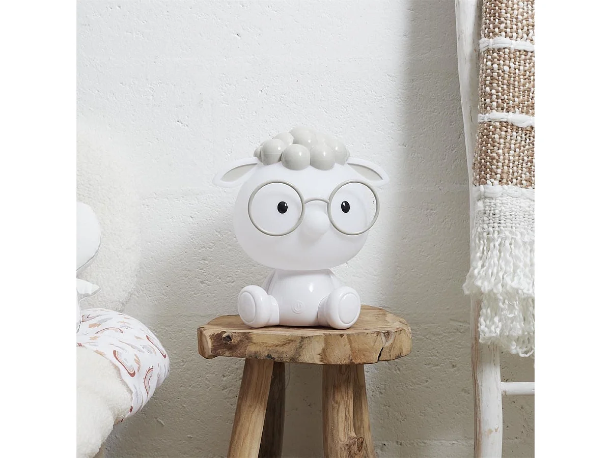 Lampe-veilleuse en forme de mouton a pour enfant avec 3 intensités de lumière blanche