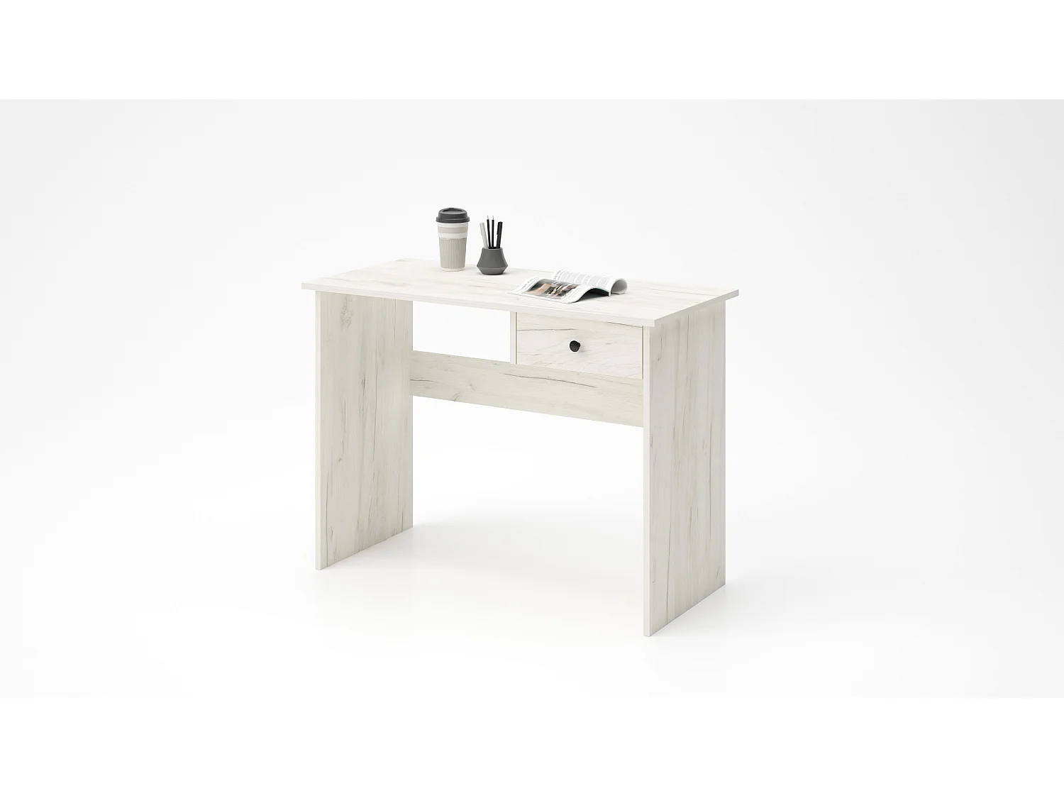 Scrivania moderna 100x75 cm con cassetto bianco legno SCG8