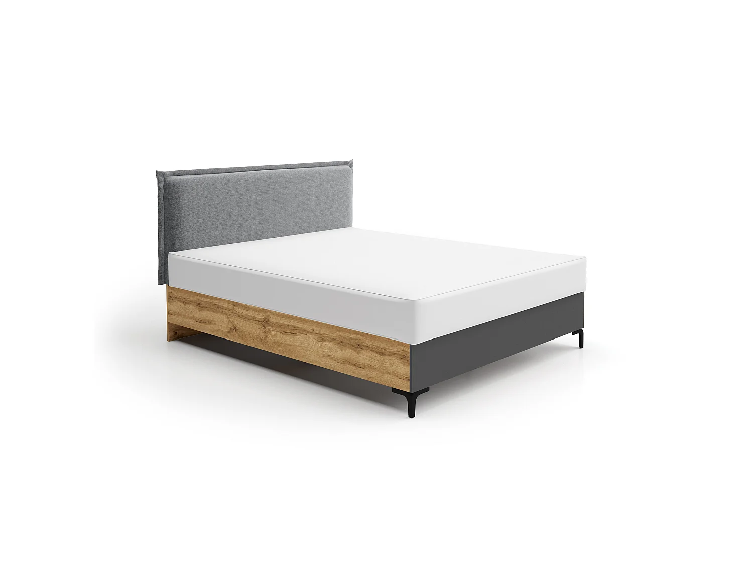 Letto matrimoniale contenitore 160x200 rovere/antracite LG76