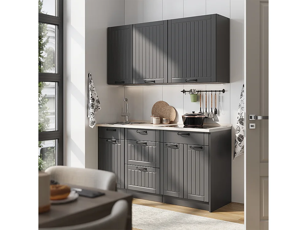 Kuchnia pojedyncza ciemnoszary/antracyt 150x60x82 fame-line