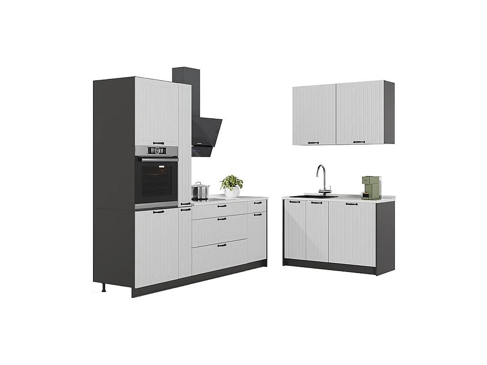 Kök vitt hus på landet/antracit 220x60x206.8 fame-line