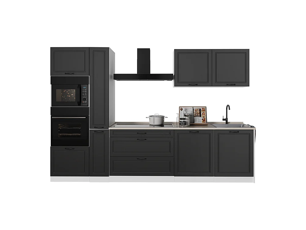 Zabudowa kuchenna antracyt wiejski/biały 310x60x206.8 r-line