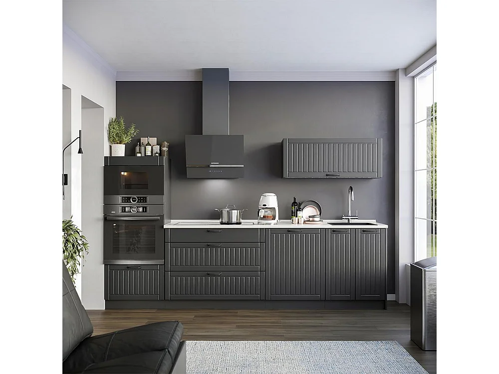 Cuisine gris foncé/anthracite 280x60x153.6 fame-line