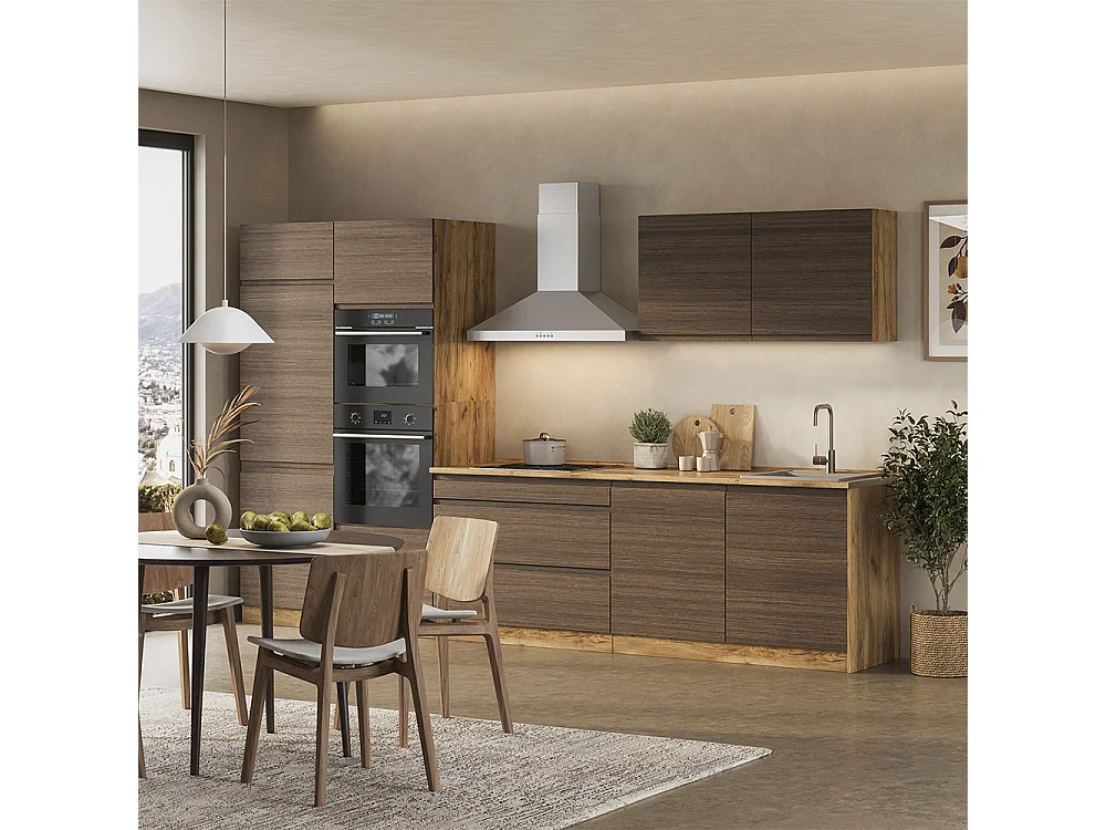 Aneks kuchenny tytoń i orzech włoski/dąb goldkraft 340x60x206.8 r-line