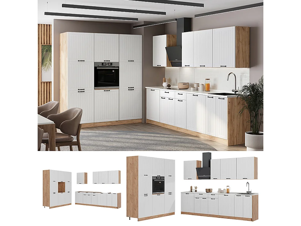 Kök vitt hus på landet/goldkraft ek 460x60x206.8 fame-line