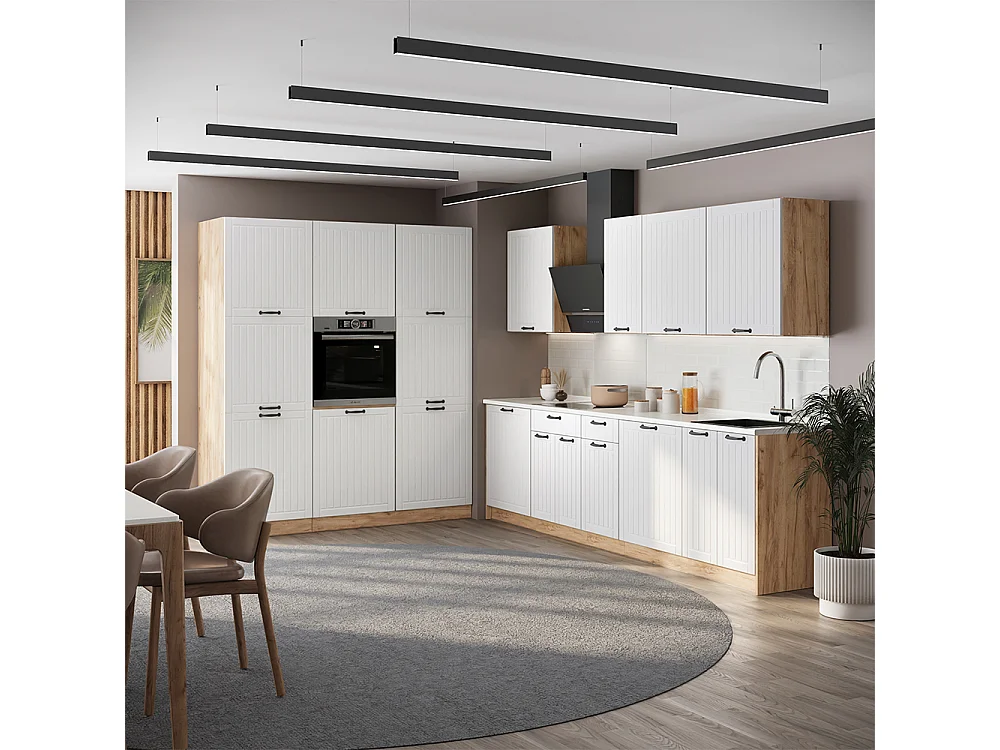 Kök vitt hus på landet/goldkraft ek 460x60x206.8 fame-line