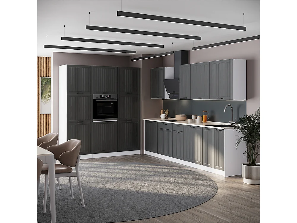 Cuisine gris foncé/blanc 460x60x206.8 fame-line