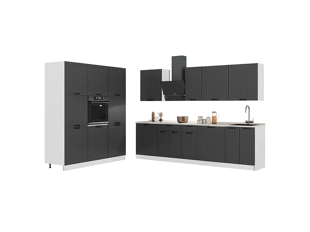 Cuisine gris foncé/blanc 460x60x206.8 fame-line