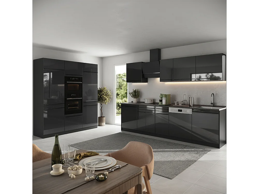 Zabudowa kuchenna antracyt połysk/antracyt 180x60x206.8 r-line