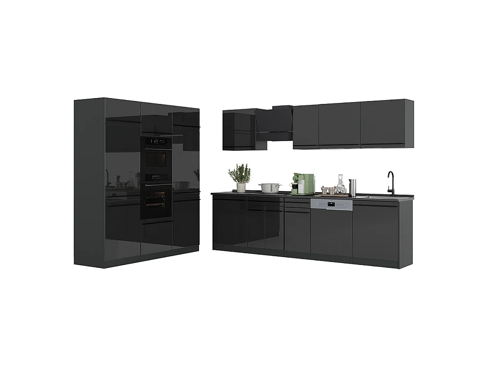 Zabudowa kuchenna antracyt połysk/antracyt 180x60x206.8 r-line