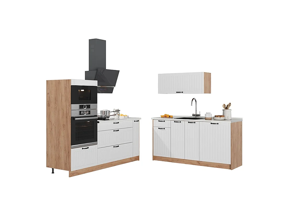 Kök vitt hus på landet/goldkraft ek 340x51.6x153.6 fame-line