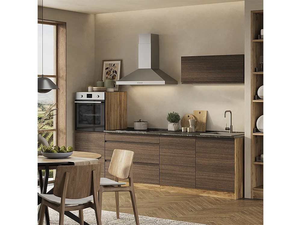 Aneks kuchenny tytoń i orzech włoski/dąb goldkraft 280x60x143 r-line