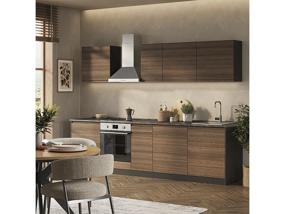 Aneks kuchenny tytoń i orzech włoski/antracyt 280x60x206.8 r-line
