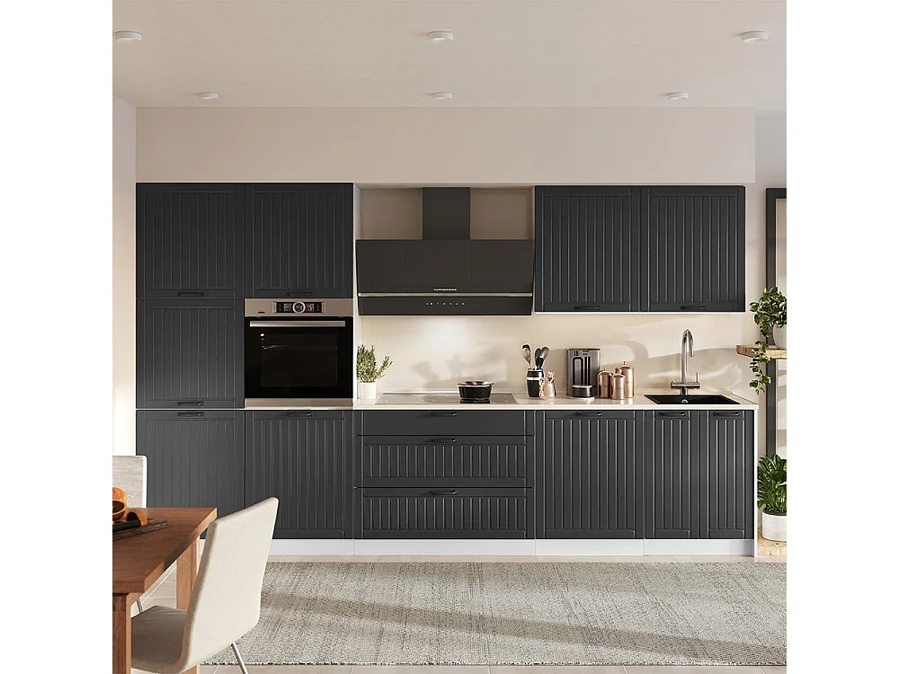 Cuisine gris foncé/blanc 340x60x206.8 fame-line