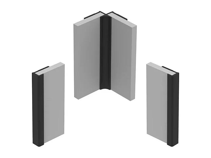 Pack aluminium : 2 panneaux muraux de douche + 1 crédence de salle de bain - Motif floral et végétal noir et blanc - Modèle Lamnar