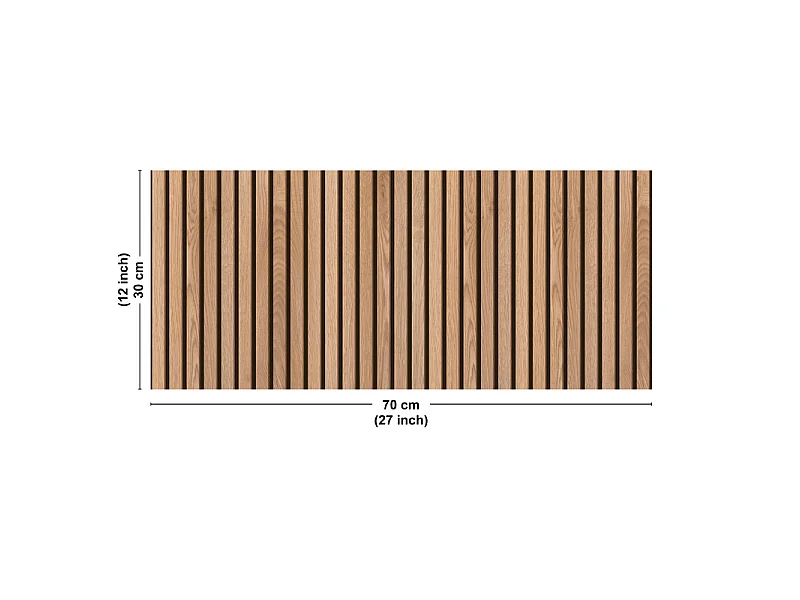 Pack aluminium : 2 panneaux muraux de douche + 1 crédence de salle de bain - Effet tasseaux de bois naturel marron et noir - Modèle Japandi