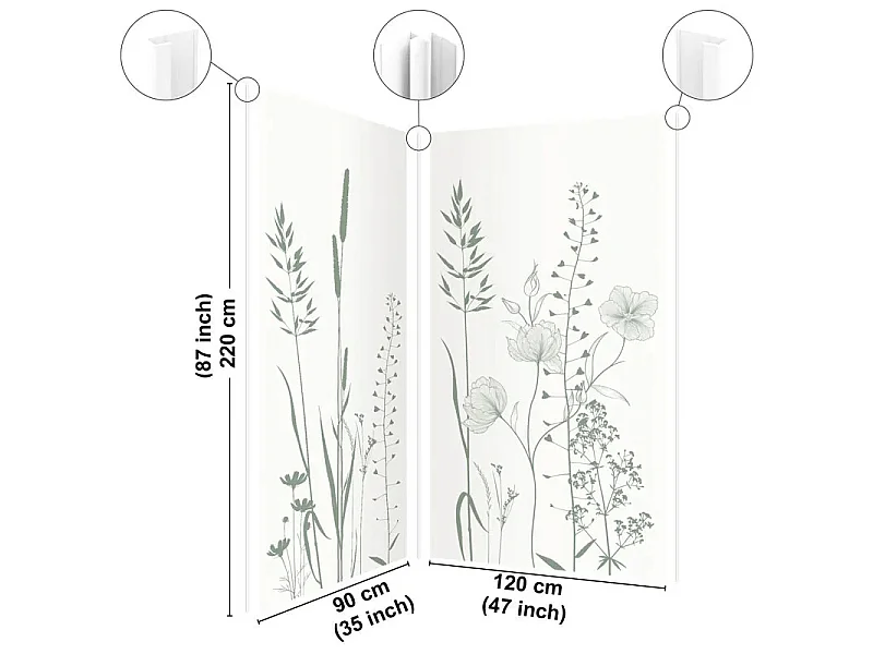 Pack PVC : 2 panneaux muraux de douche + 2 crédences de salle de bain - Motif floral et végétal vert - Modèle Végétalist