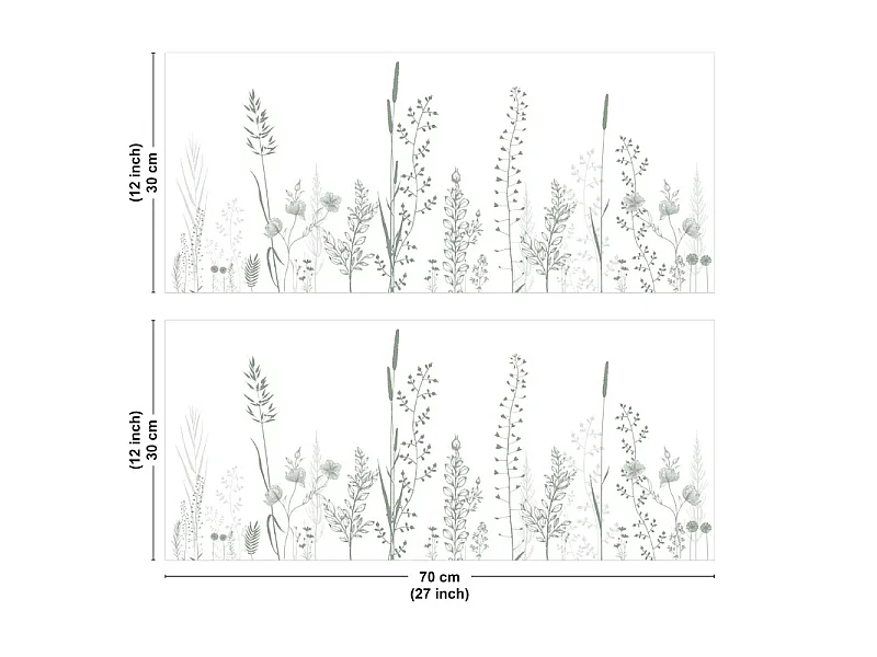Pack PVC : 2 panneaux muraux de douche + 2 crédences de salle de bain - Motif floral et végétal vert - Modèle Végétalist
